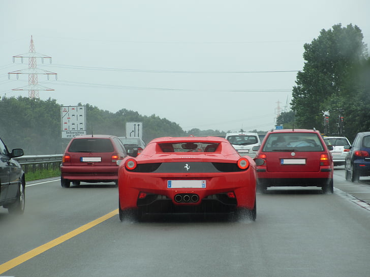 Ferrari, samochód, autostrady, autobahn