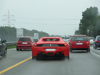 Ferrari, voiture, autoroute, l’autobahn