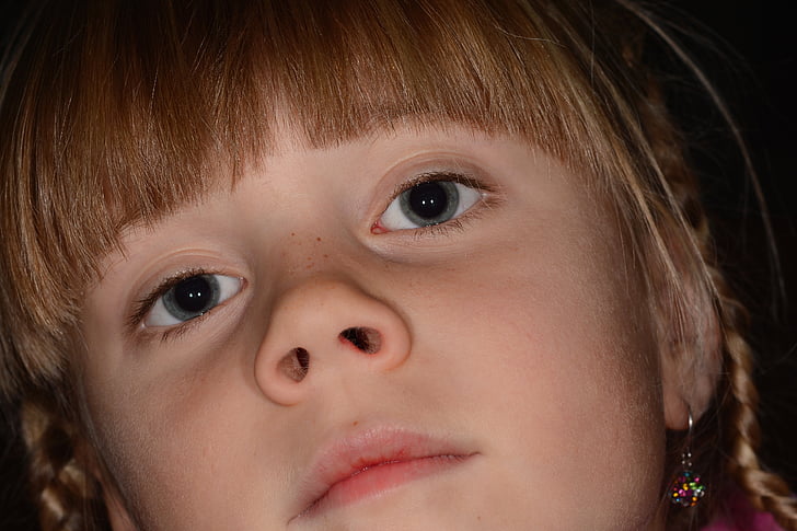 child, girl, face, eyes, close, mouth, nose