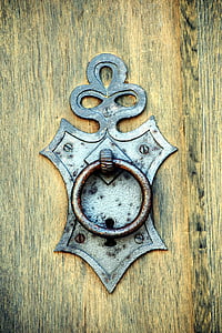 raul, usa, mâner, vechi, doorknocker, lemn, mânerul uşii