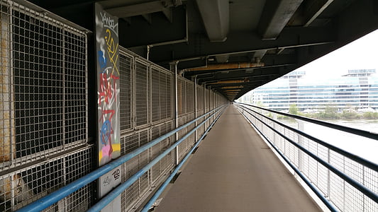 distanţă, Podul, beton, graffiti, Viena, Dunărea, de mers pe jos