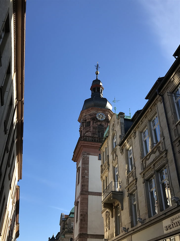 Heidelberg, casco antiguo, Iglesia, arquitectura, Europa, escena urbana, ciudad