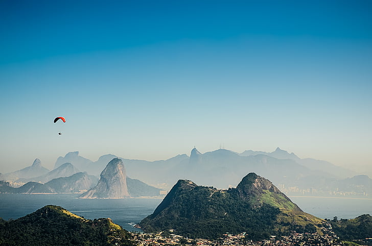 Rio de janeiro, olympijské hry 2016, Niterói, Brazílie, Krista Spasitele, hory, Bay