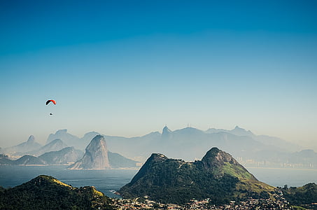 Bir Rio de janeiro, Olimpiyatları 2016, Niterói, Brezilya, İsa'nın kurtarıcı, dağlar, Bay