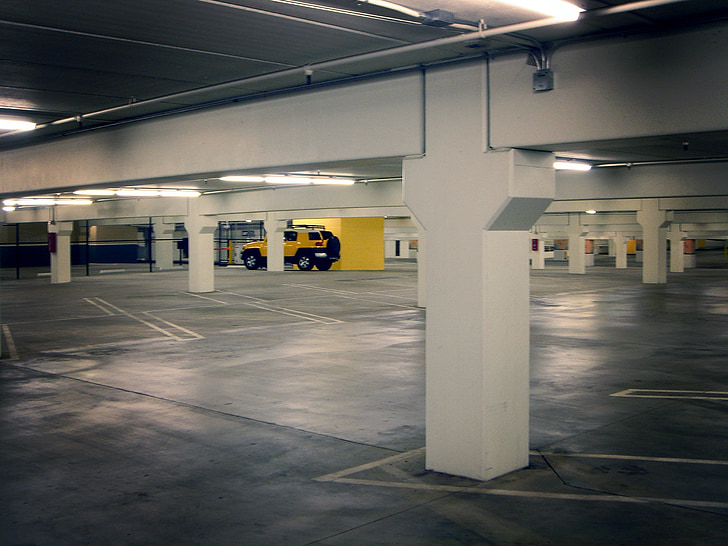 parking lot, parking deck, basement garage, subterranean garage, underground parking, underground garage, underground parking lot