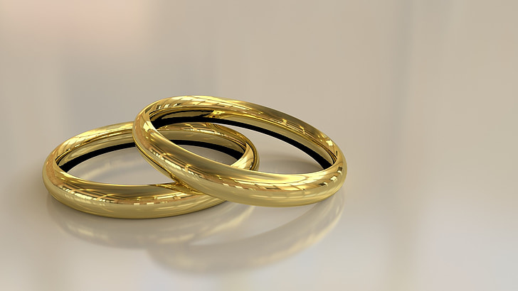 anells, anell, Aliança, matrimoni, compromís, or, casament