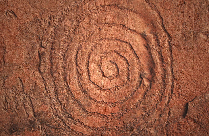 Sedona, Native american Bergkunsten kunst, spiral, indisk, Arizona