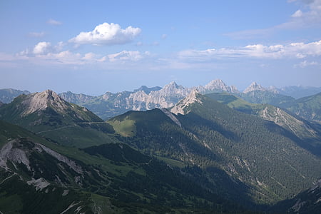 punta de Sulz, Gimpel, punta de Kölle, punta de los ingletes, Litnisschrofen, cabeza de la montaña de Tenn, montañas