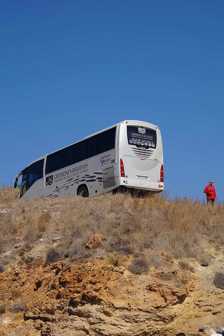 escull, autobús, Mediterrània, sequera, herba seca, la maniobra, risc