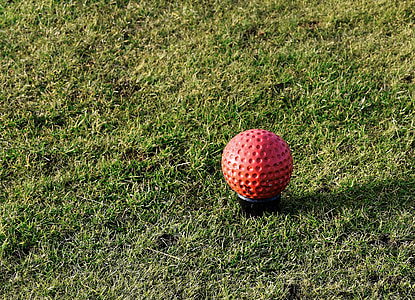 golf, tee marker, red, teeing ground, marker, tee, sport