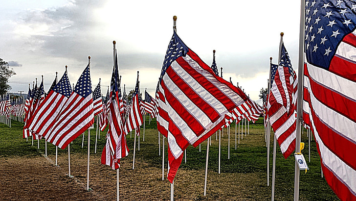 amerikanska flaggan, USA flagga, symbol, USA, nationella, röd, United