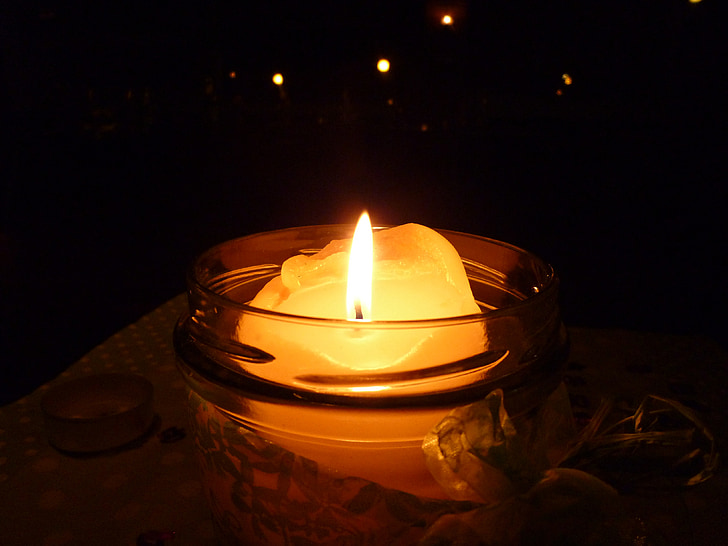 žvakė, šviesos, tamsus, liepsna