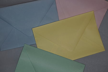 colors, pastís, pastellfarben, sobres, lletres, correu, sobres