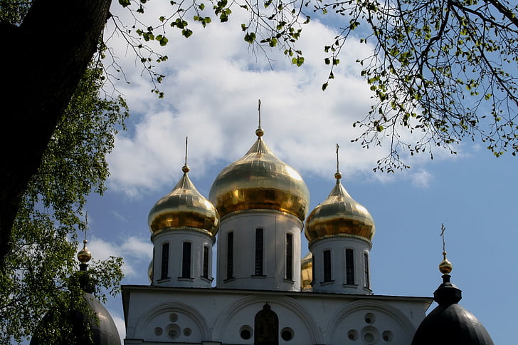 katedrala, ruščina, cerkev, pravoslavne, stavbe, bela, arhitektura