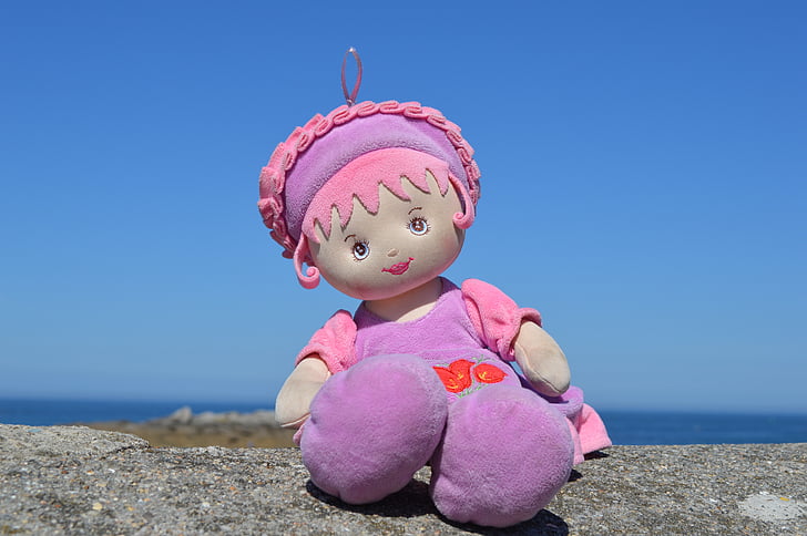 doll, sea, holiday, toy, lilac, pink, soft