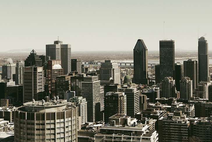 montreal, skyline, city, town, skyscrapers, high rises, architecture