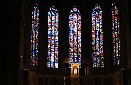 教会, 祭坛, 彩色玻璃, 宗教, 基督教