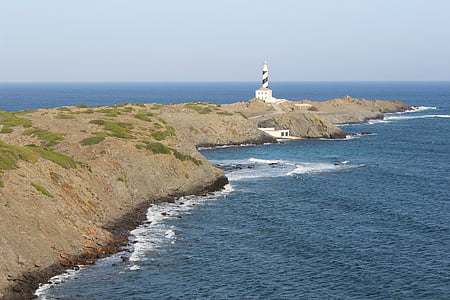 Lighthouse, Ocean, Sea, navigeerimine, taevas, rannikul, Landmark
