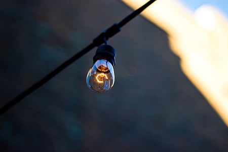 clear, glass, light, bulb, shallow, photography, lamp