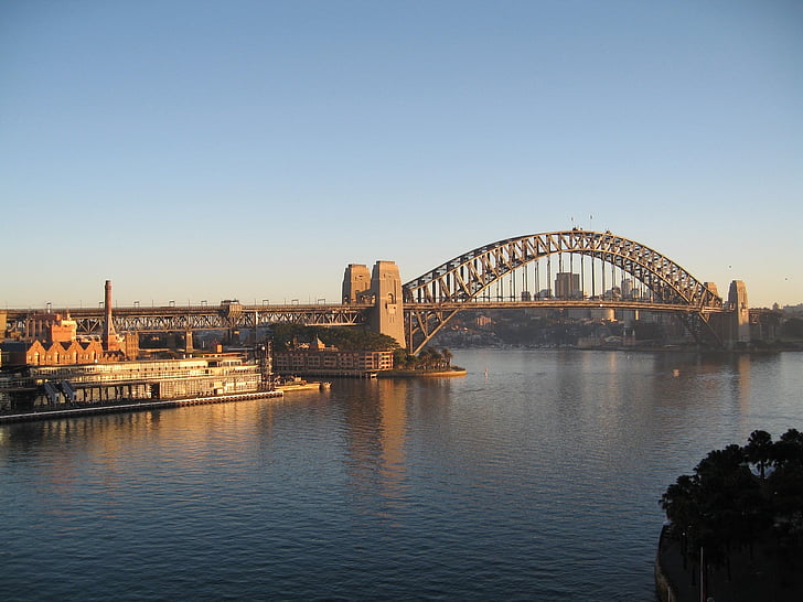 Sydney harbor bridge, landskap, staden, arkitektur, stadsbild, landmärke, Skyline