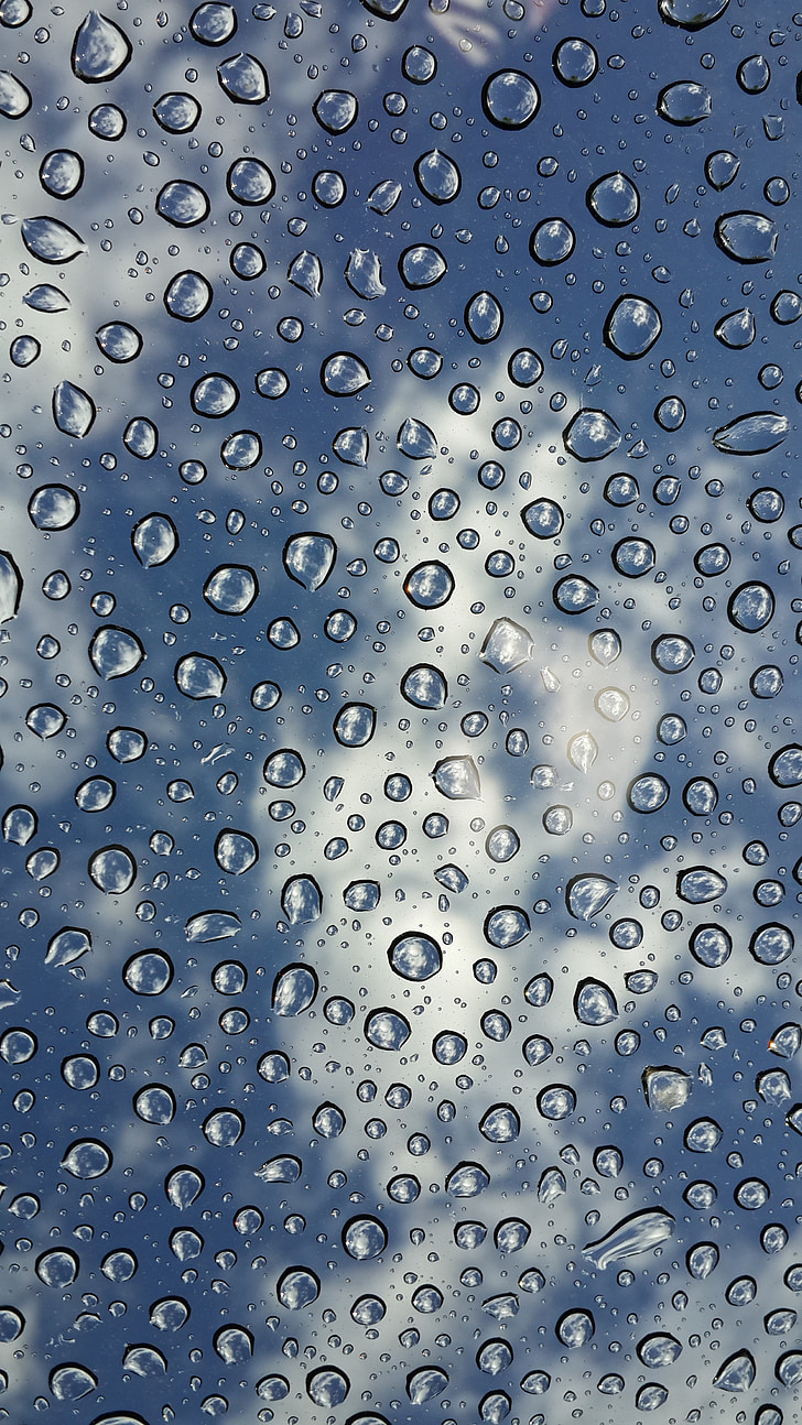 tetes hujan, tetesan air, air, jendela
