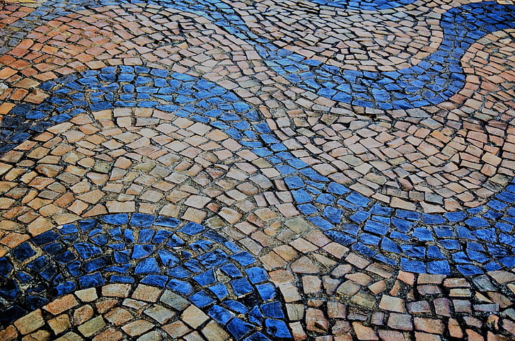 sidewalk, floor, ground, stone, portuguese stone