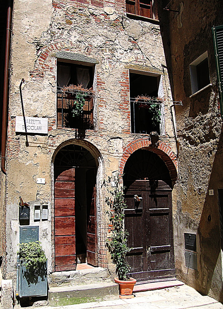 vstup, dvere, Toskánsko, staré, Vstupný rozsah, Taliansko, Gate