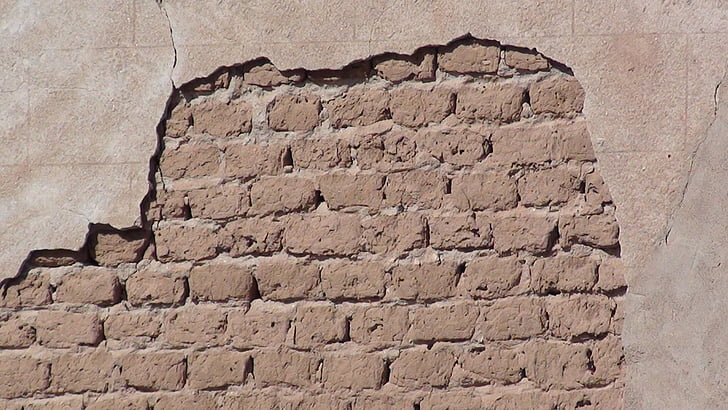 bức tường, phân rã, thạch cao, bị hư hỏng, cũ, gạch, lịch sử