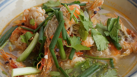 Tom Yum goong, scharf-saure Suppe, Garnelen, Thailand Essen, Gericht, zum Kochen, Essen
