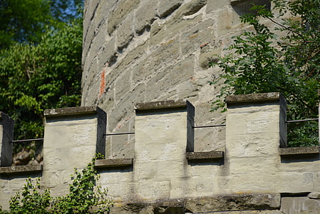 Château, mur de Château, tour, tour du château, Moyen-Age, créneaux, mur