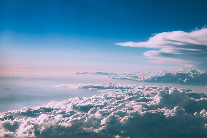 λευκό, σύννεφα, σύννεφο, ουρανός, αφράτο, cloud - sky, φύση