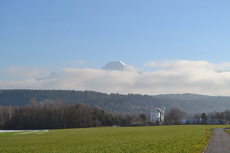 Karawanken, Karintijos, kalnų, Mittagskogel, debesys, Villach
