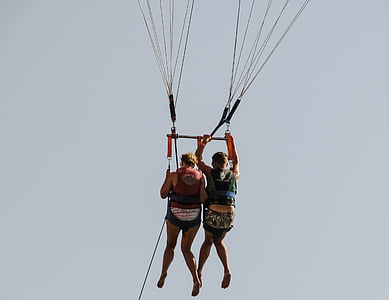 parachute, paragliding, sky, sport, activity, vacation, recreation