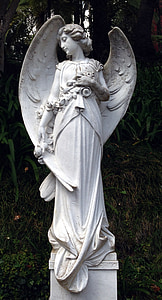 angel, statue, figure, wing, sculpture, monument, stoneware