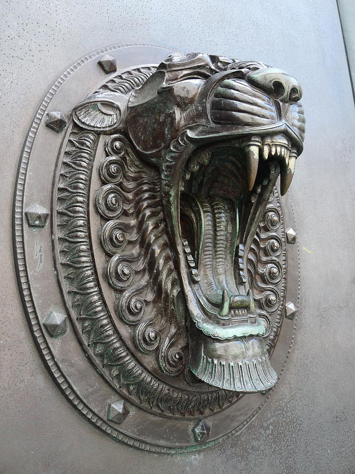 tigre, escultura, metall