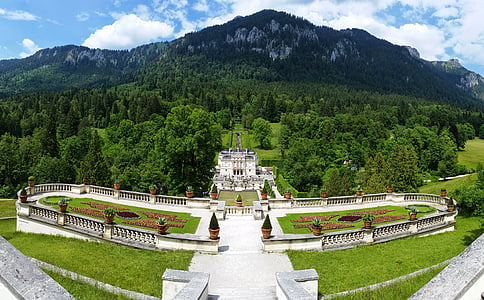 Castelo, Parque do castelo, Munique, natureza, edifício, paisagem, Panorama