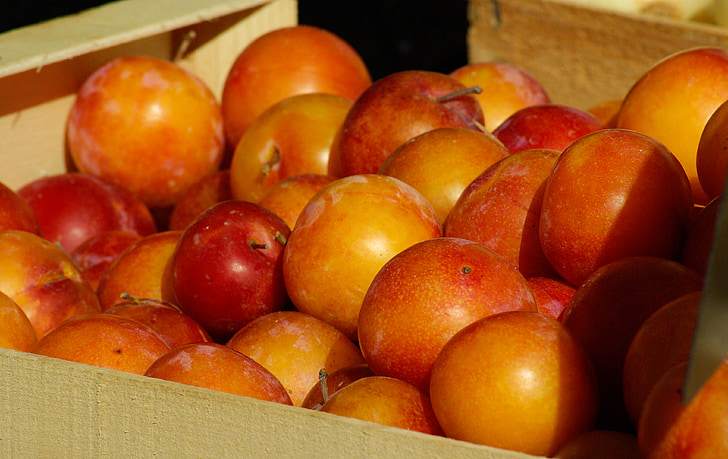 plums, fruit, market
