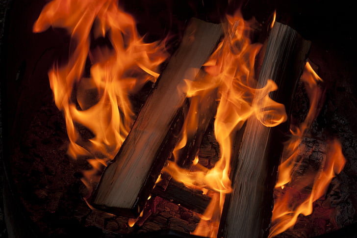 camp de, feu, feu de camp, Camping, nature, feu de camp, été