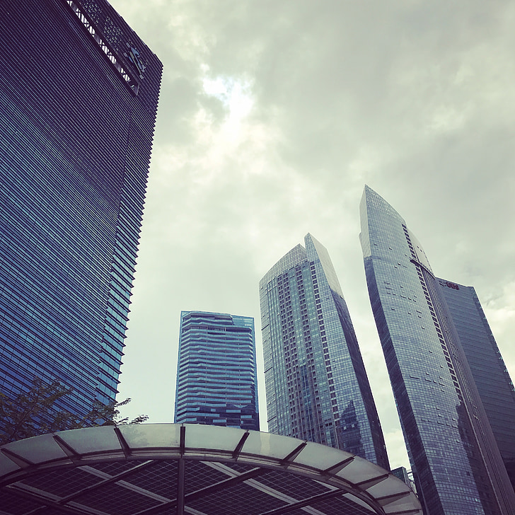 ēka, Singapūra, mūsdienu, pilsēta, Debesskrāpis