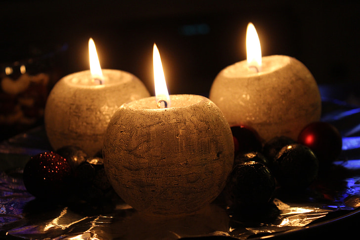 κερί, φλόγα, Χριστουγεννιάτικη διακόσμηση, ατμόσφαιρα