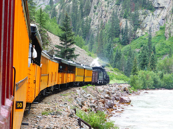 Durango, buharlı tren, Colorado, Silverton, Demiryolu, narrowgauge, Demiryolu