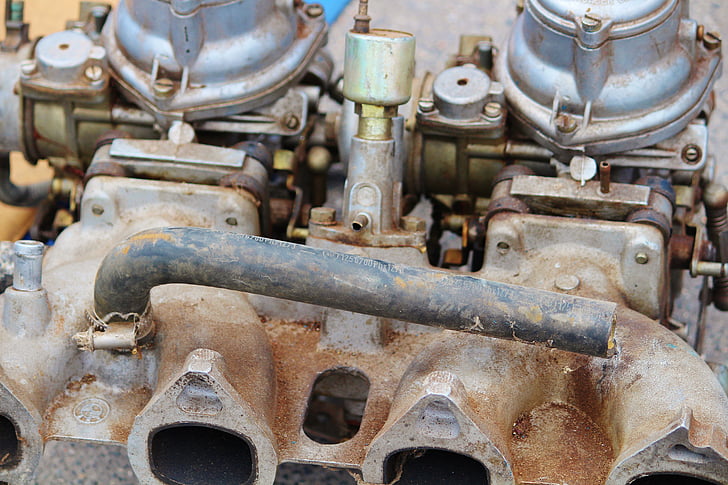 motor, BMW, vell, tecnologia de vehicles, Rusted