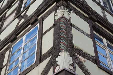 poutrelle, Page d’accueil, vieux, façade, Moyen-Age, bâtiment