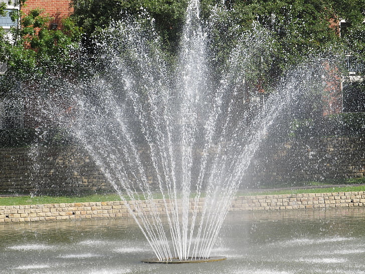 water fountain, fountain, spraying, spray, water, pool, outdoors