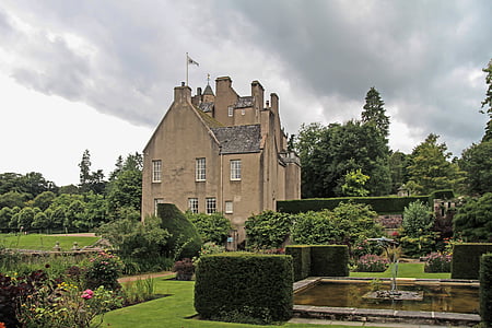 crathes castle, dārza, pils, Banchory, ABERDEENSHIRE, nacionālo Skotijas uzticības, vēsturiski