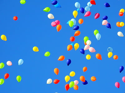 ballon, part, karneval, flytte, Sky, fødselsdag, bryllup