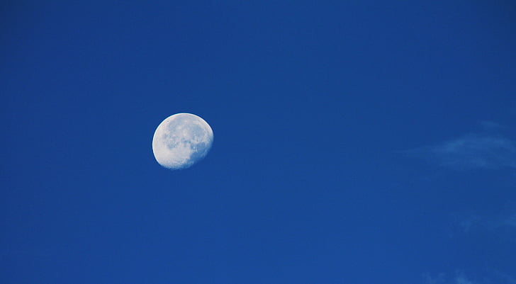 ลูน่า, จันทรคติ, ดวงจันทร์, ธรรมชาติ, ท้องฟ้า, แสงจันทร์, สีฟ้า