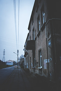 Tenement, maison, rue, Vintage, Lodz, Polska, Pologne
