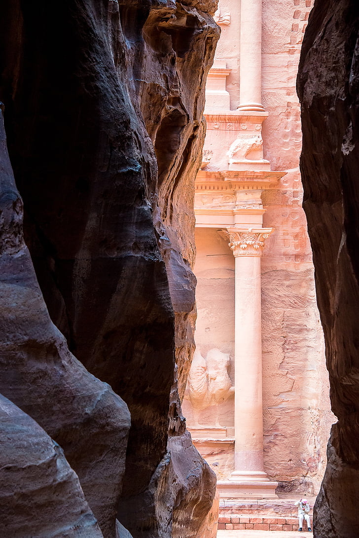 Jordan, Petra, sten palace, afspiller, sten, sten, arkitektoniske kolonne