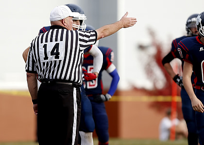 referee, football referee, first down, american football, football game, signal, football official